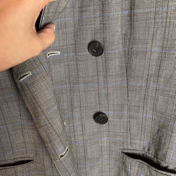 DKNY Double -Breasted Blazer Gray/Brown Wool Size 10 - Picture 6 of 14